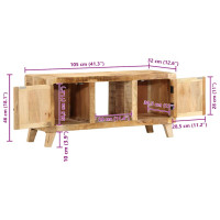 Produktbild för TV-bänk 105x46x32 cm massivt trä grov mango