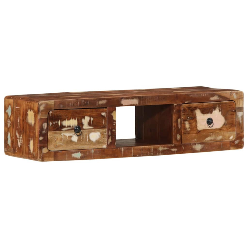 Produktbild för Väggmonterat TV-skåp 100x32x25 cm massivt trä återvunnet