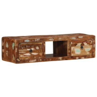 Produktbild för Väggmonterat TV-skåp 100x32x25 cm massivt trä återvunnet