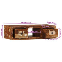Produktbild för Väggmonterat TV-skåp 100x32x25 cm massivt trä återvunnet