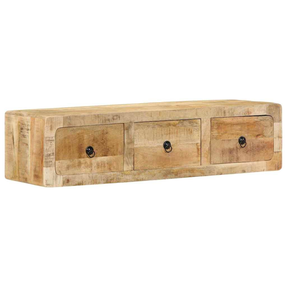 Produktbild för Vägghängt TV-skåp 100x32x25 cm massivt trä grov mango