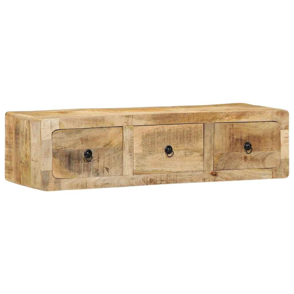 Produktbild för Vägghängt TV-skåp 100x32x25 cm massivt trä grov mango