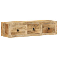 Produktbild för Vägghängt TV-skåp 100x32x25 cm massivt trä grov mango