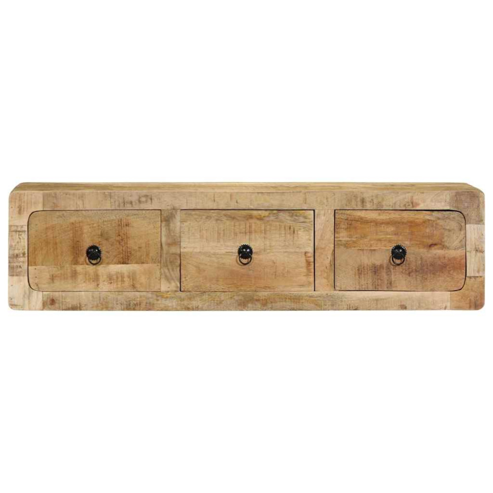 Produktbild för Vägghängt TV-skåp 100x32x25 cm massivt trä grov mango