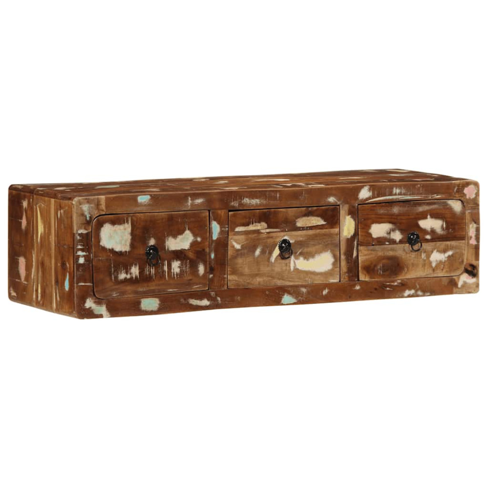 Produktbild för Väggmonterat TV-skåp 100x32x25 cm massivt trä återvunnet