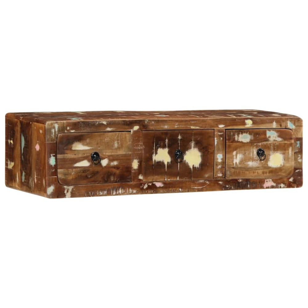 Produktbild för Väggmonterat TV-skåp 100x32x25 cm massivt trä återvunnet