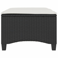 Produktbild för Trädgårdspallar med dynor 2 st svart 55x55x36 cm konstrotting