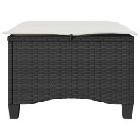 Produktbild för Trädgårdspallar med dynor 2 st svart 55x55x36 cm konstrotting