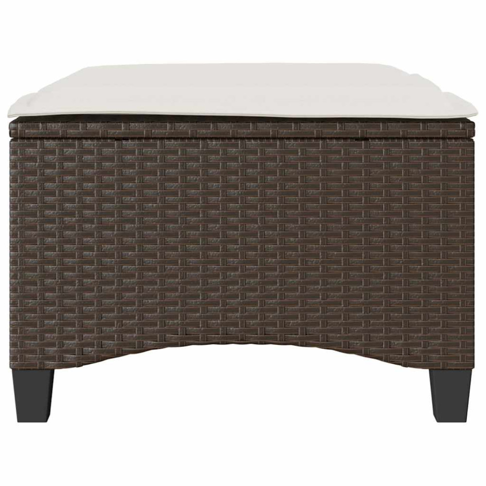 Produktbild för Trädgårdspallar med dynor 2 st, brun 55x55x36 cm konstrotting