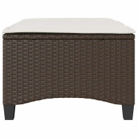 Produktbild för Trädgårdspallar med dynor 2 st, brun 55x55x36 cm konstrotting