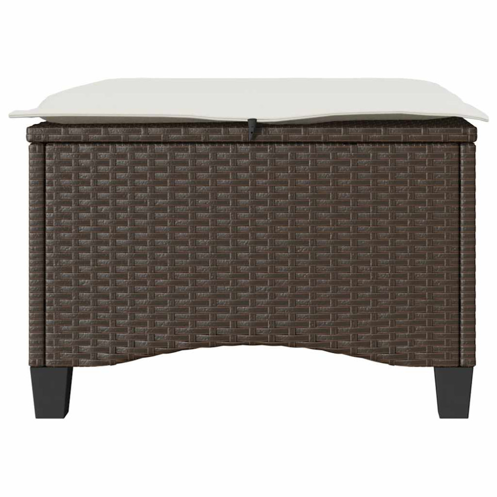 Produktbild för Trädgårdspallar med dynor 2 st, brun 55x55x36 cm konstrotting