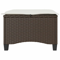 Produktbild för Trädgårdspallar med dynor 2 st, brun 55x55x36 cm konstrotting