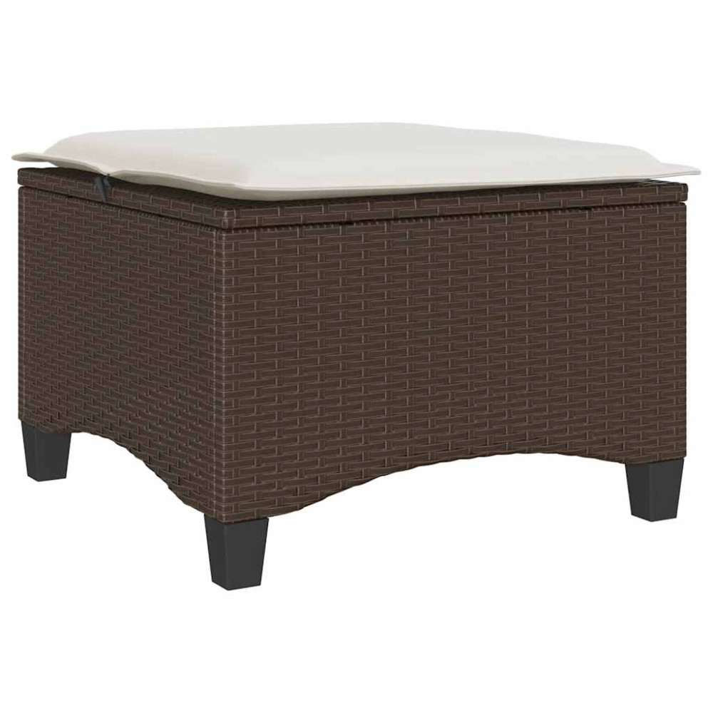 Produktbild för Trädgårdspallar med dynor 2 st, brun 55x55x36 cm konstrotting
