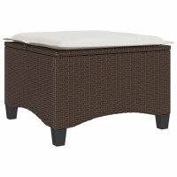 Produktbild för Trädgårdspallar med dynor 2 st, brun 55x55x36 cm konstrotting