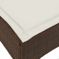Produktbild för Trädgårdspallar med dynor 2 st, brun 55x55x36 cm konstrotting
