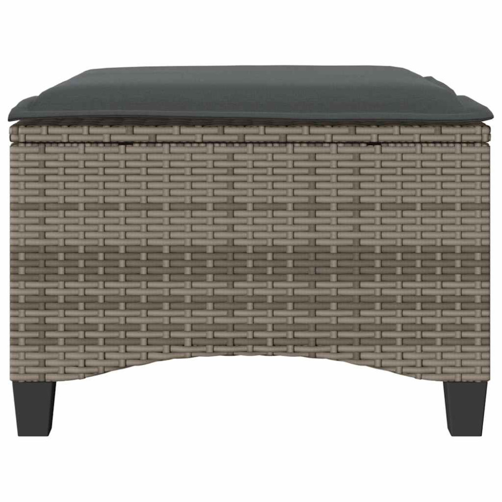 Produktbild för Trädgårdspallar med dynor 2 st, grå 55x55x36 cm konstrotting