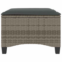 Produktbild för Trädgårdspallar med dynor 2 st, grå 55x55x36 cm konstrotting