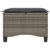 Produktbild för Trädgårdspallar med dynor 2 st, grå 55x55x36 cm konstrotting