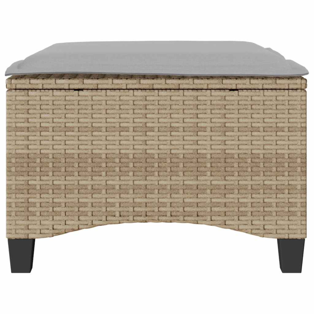 Produktbild för Trädgårdspallar med dynor 2 st, beige 55x55x36 cm konstrotting