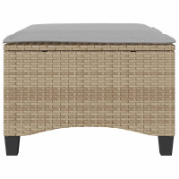 Produktbild för Trädgårdspallar med dynor 2 st, beige 55x55x36 cm konstrotting
