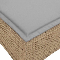 Produktbild för Trädgårdspallar med dynor 2 st, beige 55x55x36 cm konstrotting