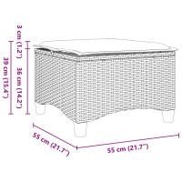 Produktbild för Trädgårdspallar med dynor 2 st, beige 55x55x36 cm konstrotting