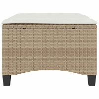 Produktbild för Trädgårdspallar med dynor 2 st, beige 55x55x36 cm konstrotting