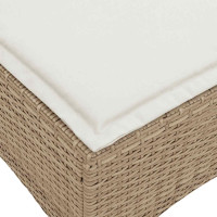 Produktbild för Trädgårdspallar med dynor 2 st, beige 55x55x36 cm konstrotting