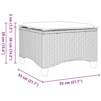 Produktbild för Trädgårdspallar med dynor 2 st, beige 55x55x36 cm konstrotting
