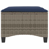 Produktbild för Trädgårdspallar med dynor 2 st, grå 55x55x36 cm konstrotting
