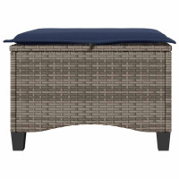 Produktbild för Trädgårdspallar med dynor 2 st, grå 55x55x36 cm konstrotting