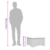 Produktbild för Trädgårdspallar med dynor 2 st, grå 55x55x36 cm konstrotting