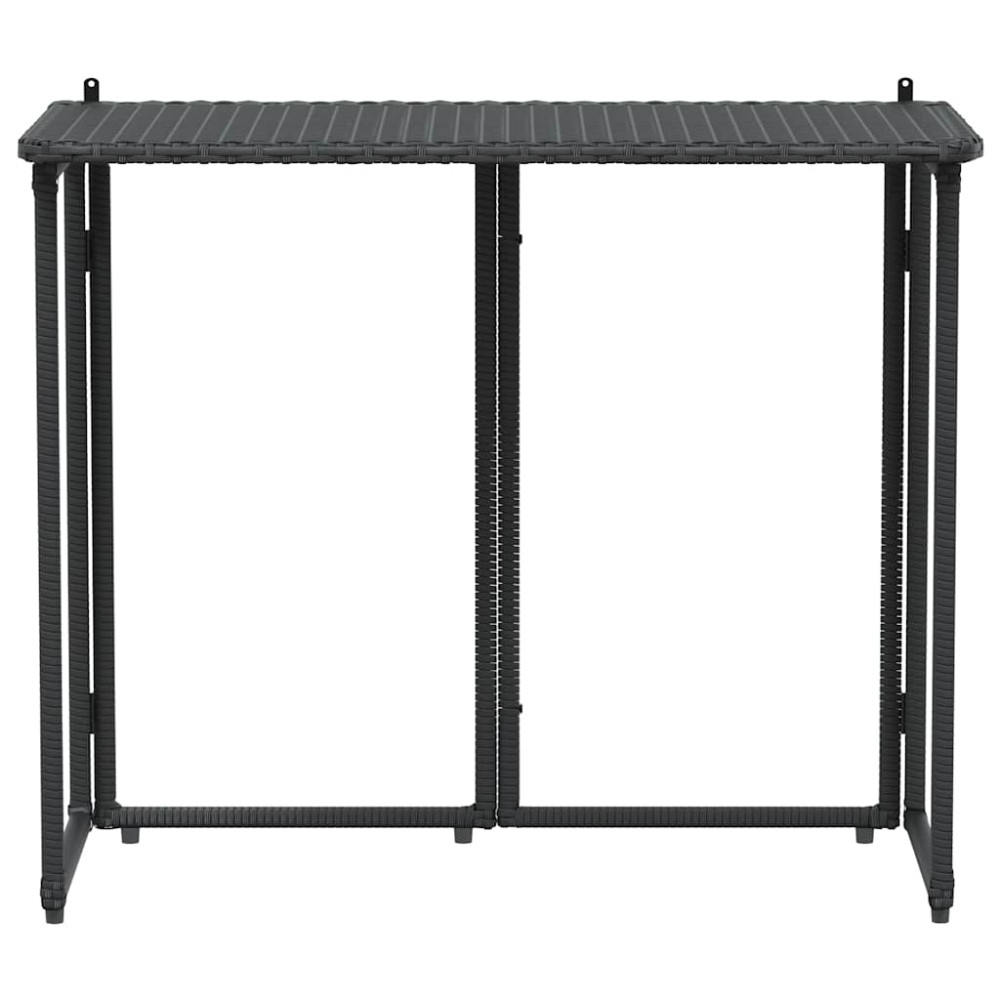 Produktbild för Hopfällbart trädgårdsbord svart 90x51x75 cm konstrotting