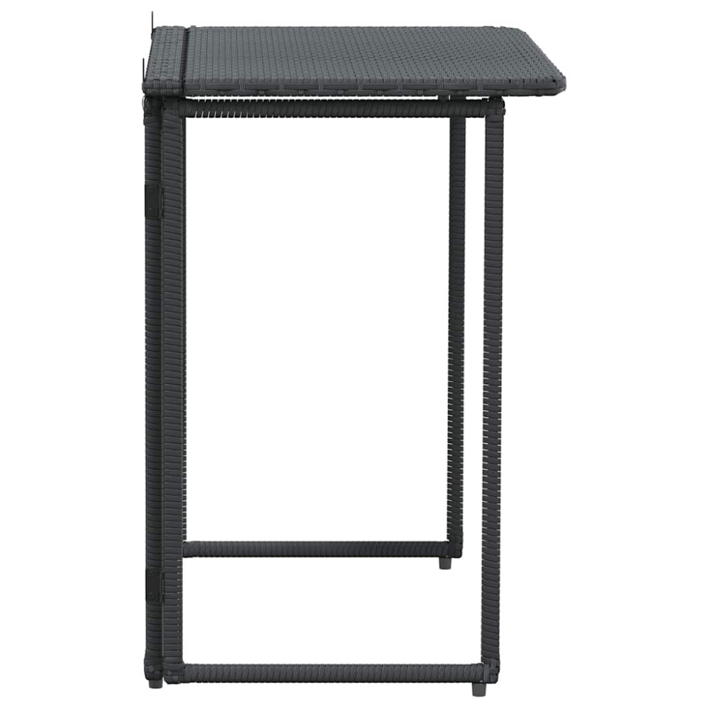 Produktbild för Hopfällbart trädgårdsbord svart 90x51x75 cm konstrotting