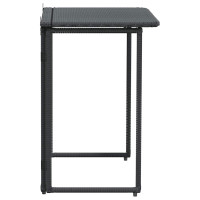 Produktbild för Hopfällbart trädgårdsbord svart 90x51x75 cm konstrotting