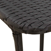 Produktbild för Hopfällbart trädgårdsbord svart 90x51x75 cm konstrotting