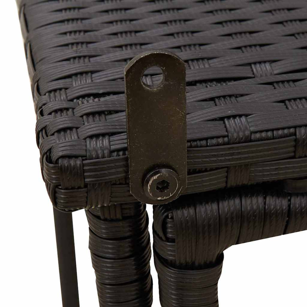 Produktbild för Hopfällbart trädgårdsbord svart 90x51x75 cm konstrotting
