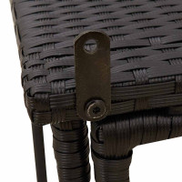 Produktbild för Hopfällbart trädgårdsbord svart 90x51x75 cm konstrotting