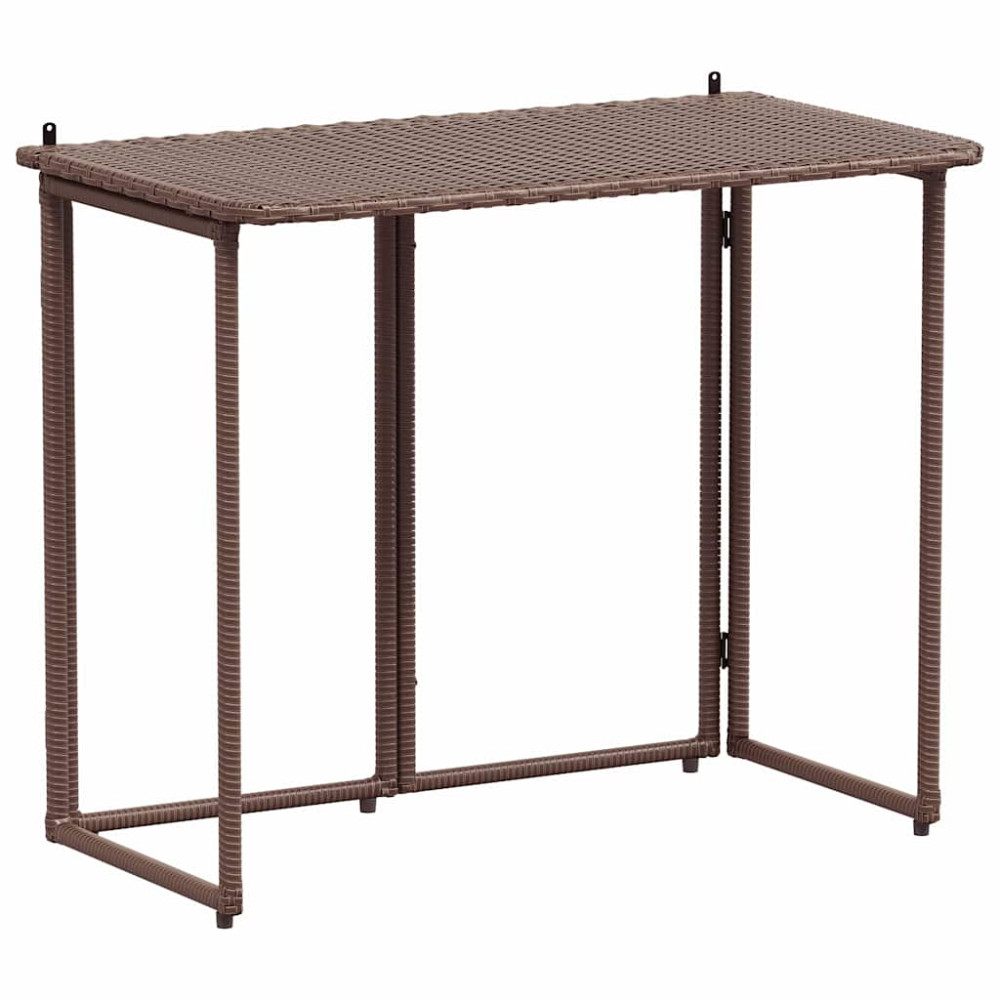 Produktbild för Hopfällbart trädgårdsbord brun 90x51x75 cm konstrotting