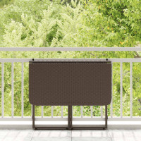 Produktbild för Hopfällbart trädgårdsbord brun 90x51x75 cm konstrotting