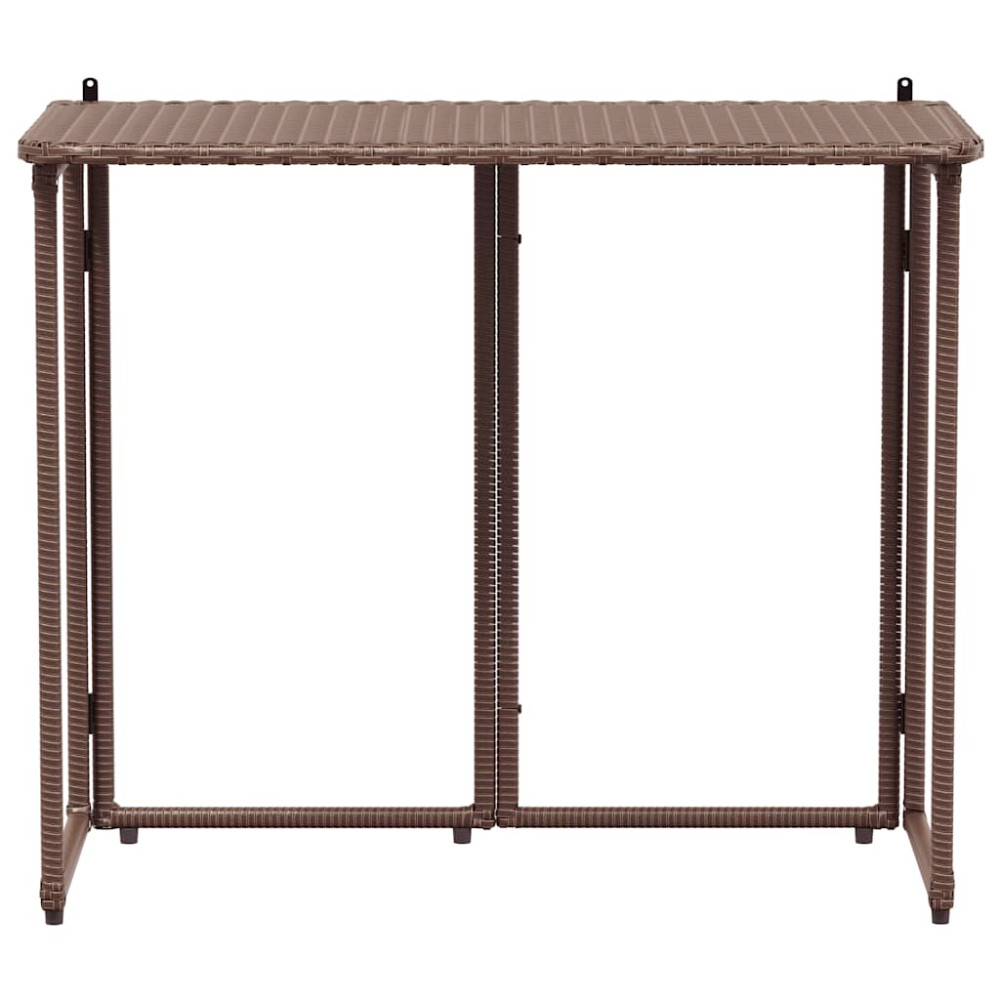 Produktbild för Hopfällbart trädgårdsbord brun 90x51x75 cm konstrotting