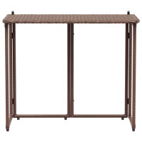 Produktbild för Hopfällbart trädgårdsbord brun 90x51x75 cm konstrotting