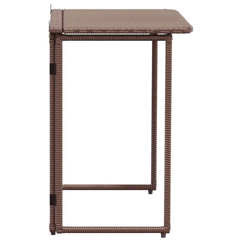 Produktbild för Hopfällbart trädgårdsbord brun 90x51x75 cm konstrotting