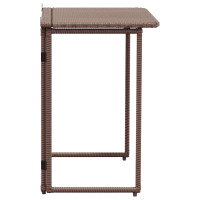 Produktbild för Hopfällbart trädgårdsbord brun 90x51x75 cm konstrotting