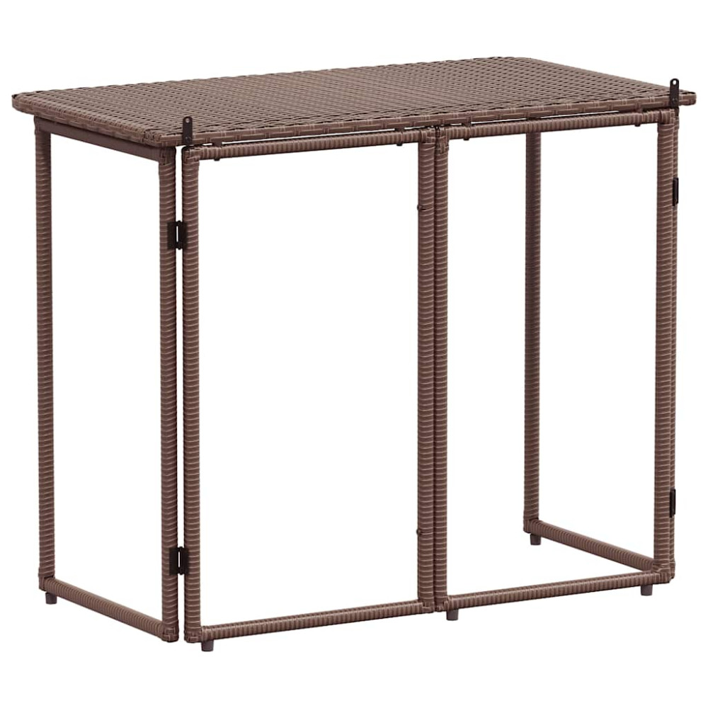 Produktbild för Hopfällbart trädgårdsbord brun 90x51x75 cm konstrotting