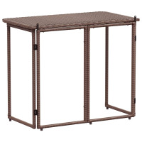 Produktbild för Hopfällbart trädgårdsbord brun 90x51x75 cm konstrotting