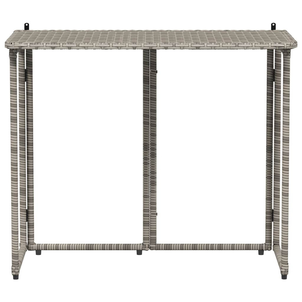 Produktbild för Hopfällbart trädgårdsbord grå 90x51x75 cm konstrotting