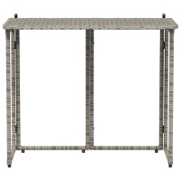 Produktbild för Hopfällbart trädgårdsbord grå 90x51x75 cm konstrotting