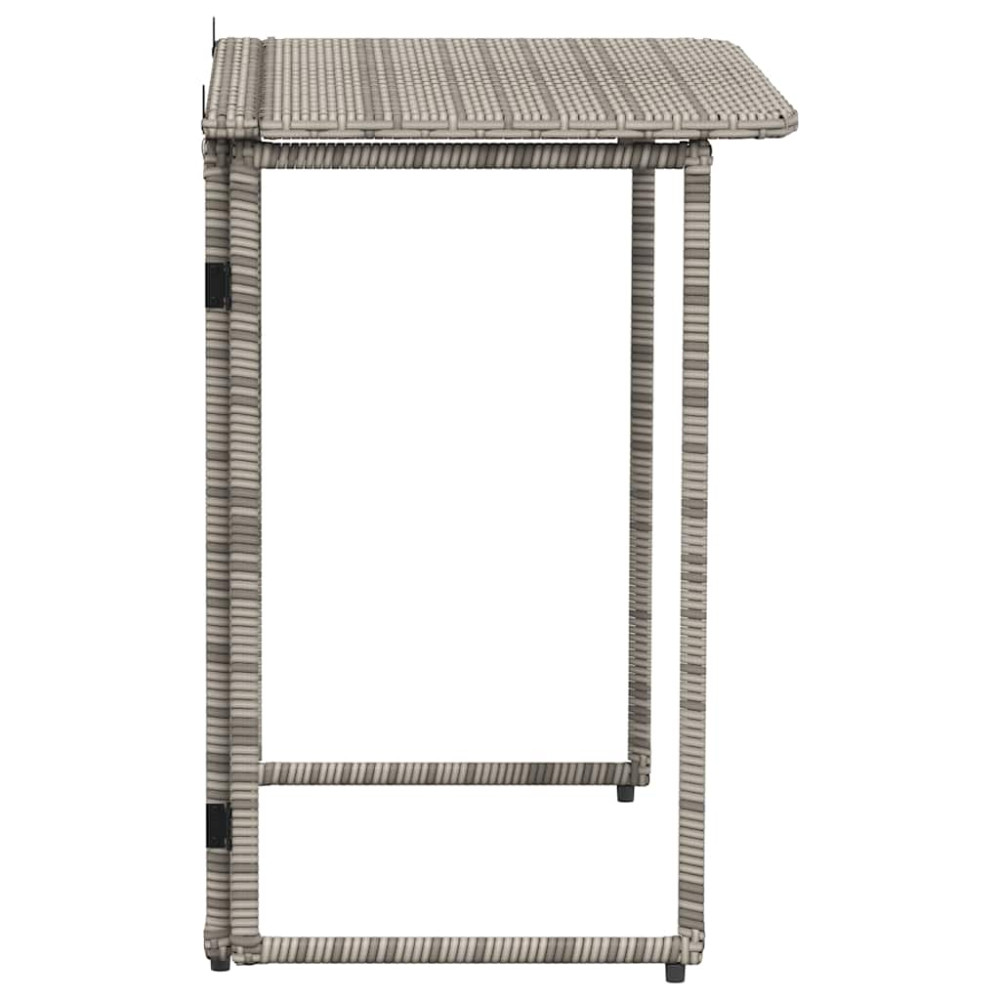 Produktbild för Hopfällbart trädgårdsbord grå 90x51x75 cm konstrotting