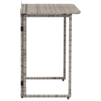 Produktbild för Hopfällbart trädgårdsbord grå 90x51x75 cm konstrotting